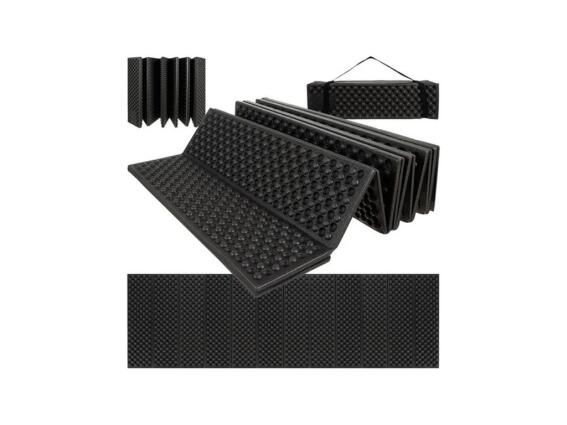 Πτυσσόμενο Υπόστρωμα Ύπνου Μονό για Camping από Αφρό EVA Σε Μαύρο Χρώμα, 180x60x1 cm
