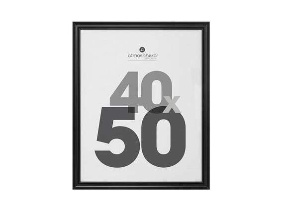 Κρεμαστή Κορνίζα Τοίχου, με Πλαστικό Μαύρο Πλαίσιο και Γυάλινη Επιφάνεια, 40x50 cm