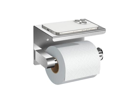 Θήκη Χαρτιού Υγείας με Ράφι για Κινητό, από Ατσάλι, 10x13.5x10 cm