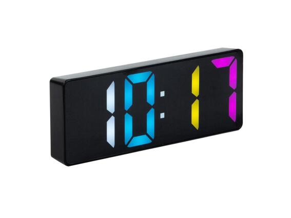 Ψηφιακό Ρολόι Ξυπνητήρι LED με Έγχρωμη Οθόνη, Θερμόμετρο και Λειτουργία Snooze, 16x2.5x6 cm
