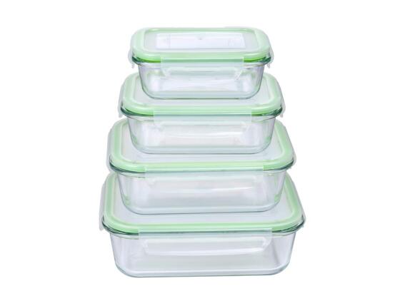 Alpina Σετ Γυάλινων Δοχείων Αποθήκευσης 8τμχ με Αεροστεγές Καπάκι, 370ml έως 1520ml, 26763