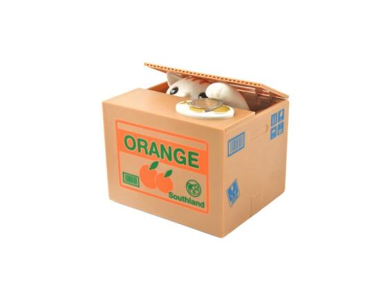 Παιδικός Διαδραστικός Κουμπαράς Κερμάτων Γάτα κλέφτης, με Μπαταρίες, 11.8x10x9 cm