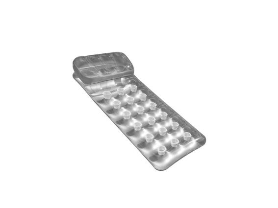 Bestway Φουσκωτό Στρώμα Θαλάσσης Ποτηράτο, με Προσκέφαλο σε Ασημί Χρώμα, 71x188 cm, 58894