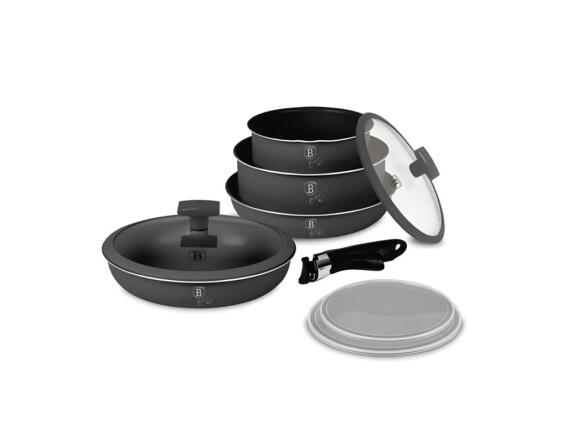 Berlinger Haus Σετ Αντικολλητικά Μαγειρικά Σκεύη 9 Τεμ από Αλουμίνιο, Anthracite Collection, BH-8256