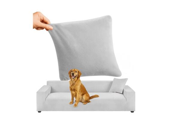 Ελαστικό Κάλυμμα Γωνιακού Καναπέ αδιάβροχο με Μαξιλαροθήκη σε Ανοιχτό Γκρι Χρώμα, 190-230 cm