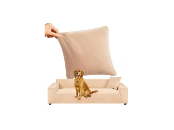 Ελαστικό Κάλυμμα Γωνιακού Καναπέ αδιάβροχο με Μαξιλαροθήκη σε Μπεζ Χρώμα, 190-230 cm