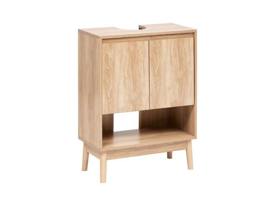 Aria Trade Έπιπλο Μπάνιου Ντουλάπι Δίφυλλο 60x30x80 cm Καφέ