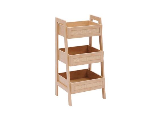 Ξύλινη Ραφιέρα Έπιπλο Μπάνιου με 3 Ράφια από MDF, 40x34.2x80 cm