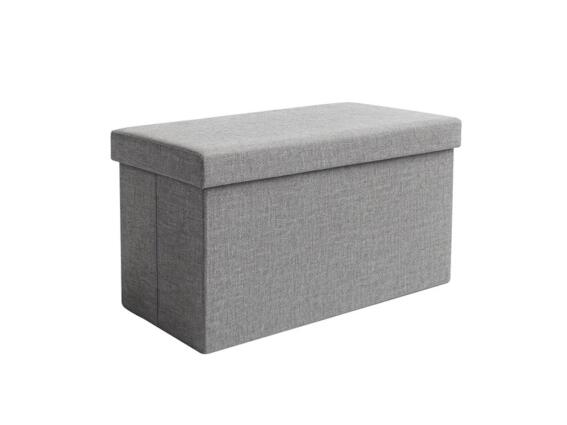 Σκαμπό Σαλονιού με Αποθηκευτικό Χώρο από MDF 110lt  σε Γκρι Χρώμα, 76&#215;38&#215;38 cm