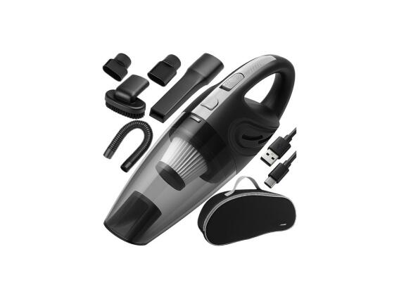 Επαναφορτιζόμενη Ηλεκτρική Σκούπα Αυτοκινήτου 12V με USB-C και 2 Ακροφύσια, 35x11x10 cm