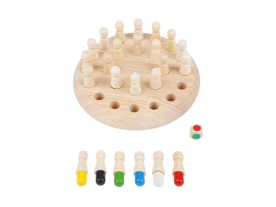 Ξύλινο Εκπαιδευτικό Παιχνίδι Σκάκι Μνήμης με 26 Τεμάχια για Παιδιά Ηλικίας 3+