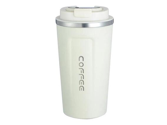 Κούπα Θερμός 510ml για Καφέ και Ροφήματα από Ανοξείδωτο Ατσάλι LCD, Σε Λευκό Χρώμα, 9x9x17 cm