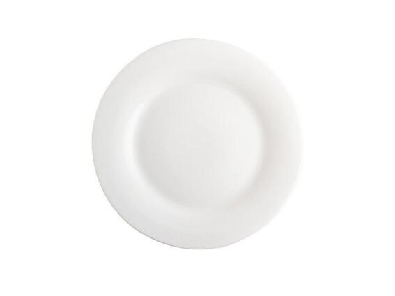 Λευκό Στρογγυλό Επίπεδο Κεραμικό Πιάτο Διαμέτρου 25 cm