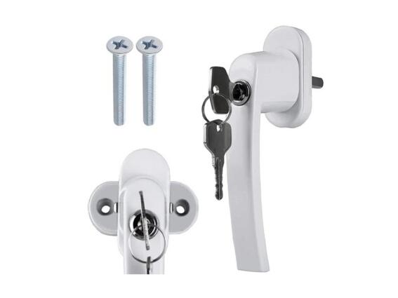 Λαβή Παραθύρου με Κλειδί Ασφαλείας για Παιδικό Δωμάτιο και Μπαλκόνι σε Λευκό Χρώμα