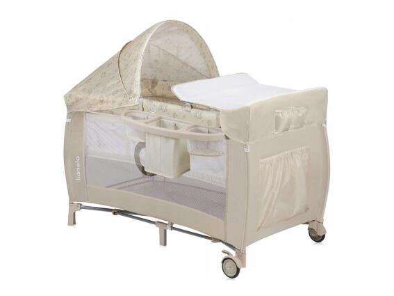 Lionelo Sven Plus Παρκοκρέβατο 2 Επιπέδων με Αλλαξιέρα, σε Μπεζ χρώμα, 127x65x77cm, Beige Latte