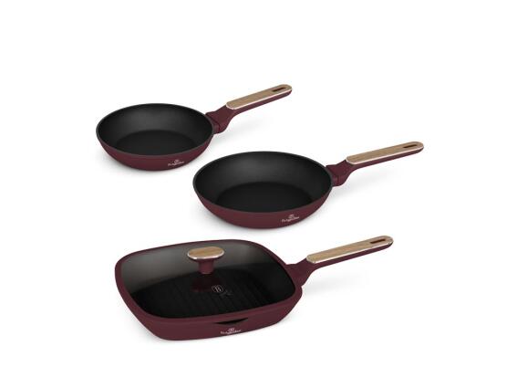 Berlinger Haus Σετ Τηγάνια 3 Τεμ και Γκριλ με Αντικολλητική Επίστρωση, Leonardo Collection, BH-8304