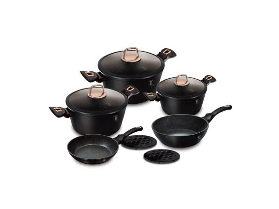Berlinger Haus Σετ Κατσαρόλες 10 τεμαχίων από Αλουμίνιο, Black Rose Collection BH-8168Ν