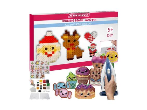 Σετ Παιδική Χειροτεχνία Χάντρες Σιδερώματος 3D με 6000 Χάντρες σε 13 Χρώματα, 14.5x14.5 cm