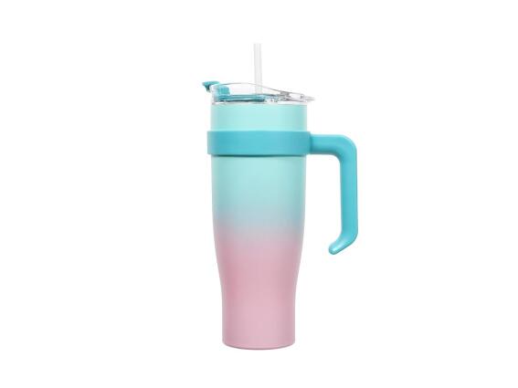 Κούπα Θερμός 1.2L Tie Dye με Ανοξείδωτο Ατσάλι, Καπάκι Ασφαλείας και Καλαμάκι, 15.5x10.5x27 cm Μπλε