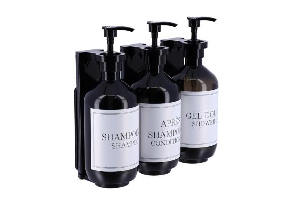 Σετ Διανεμητών Dispenser 3 Τεμαχίων για το Μπάνιο 500ml με Στήριγμα Τοίχου, 23.5x9.5x20.5 cm