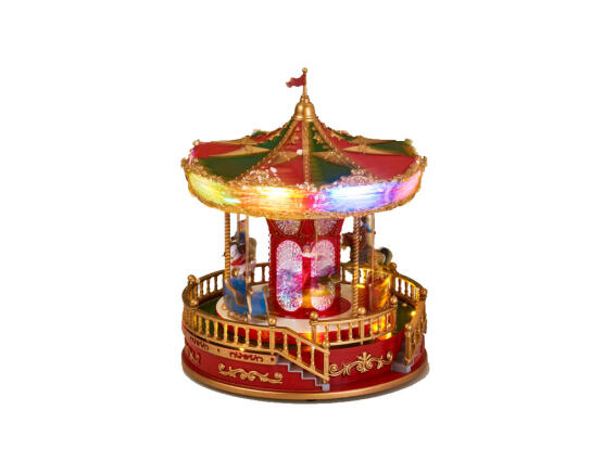 Χριστουγεννιάτικο Φωτιζόμενο Διακοσμητικό Καρουζέλ με Μουσική και Κίνηση 23x23x28 cm