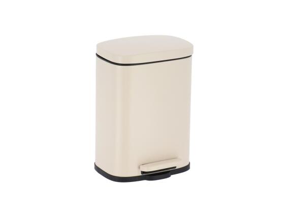 Μεταλλικός Κάδος Απορριμμάτων με Καπάκι, Χωρητικότητας 5lt σε Μπεζ Χρώμα, 21x18.5x29.5 cm