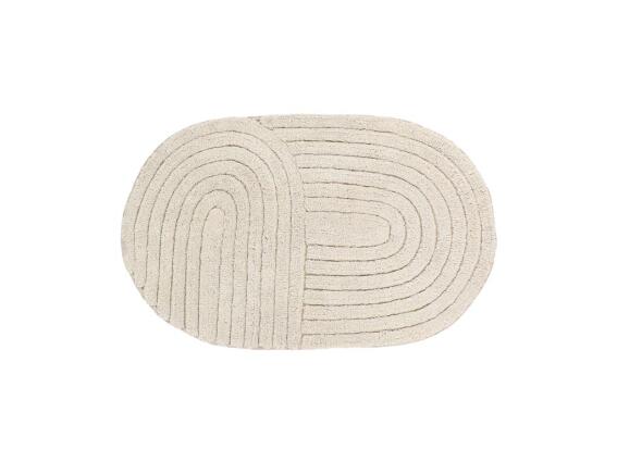 Πατάκι Μπάνιου Αντιολισθητικό Οβάλ από Βαμβάκι σε Κρεμ Χρώμα, 50x80 cm