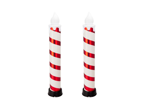 Σετ Χριστουγεννιάτικο Διακοσμητικό Κερί Led, με Θερμό Λευκό Φωτισμό, 2 τεμαχίων, 15x15x82 cm