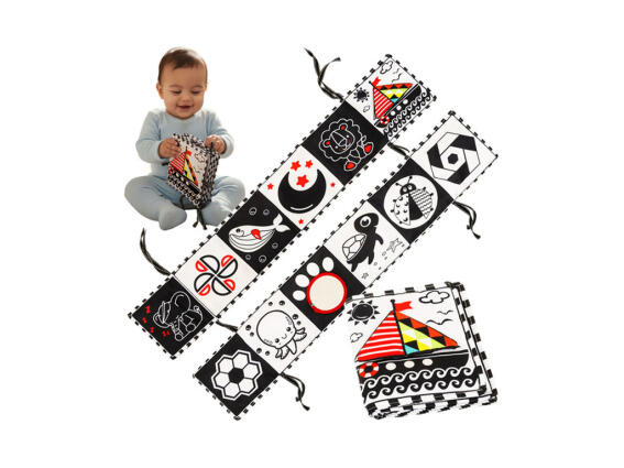 Βιβλίο Δραστηριοτήτων για Βρέφη, Αισθητηριακό βιβλίο αντίθεσης, από 0+, 77x14x1 cm