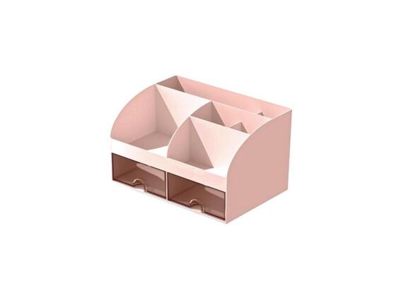 Οργανωτής Γραφείου με Έξι Θήκες και Δύο Διάφανα Συρτάρια Ροζ