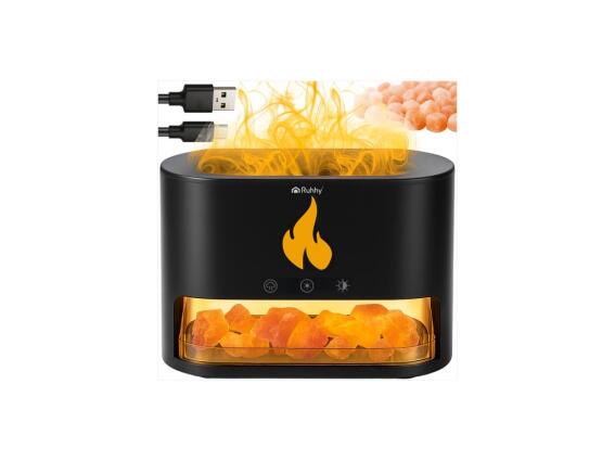 Συσκευή Αρωματοθεραπείας και Υγραντήρας 250ml με Εφέ Τζακιού LED και Χρονοδιακόπτη, 13x8.5x19 cm