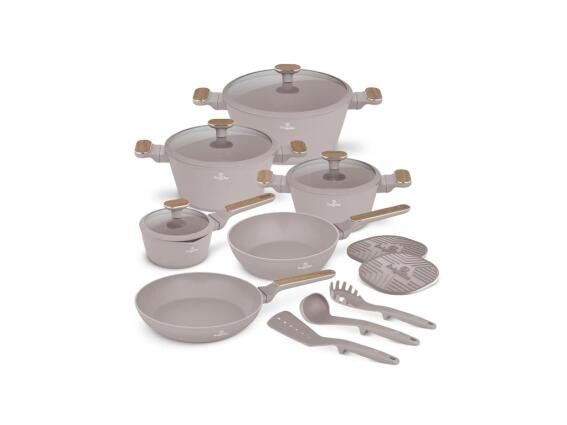Berlinger Haus BH-8344 Σετ Μαγειρικά Σκεύη 15 Τεμ Taupe Nordic Collection