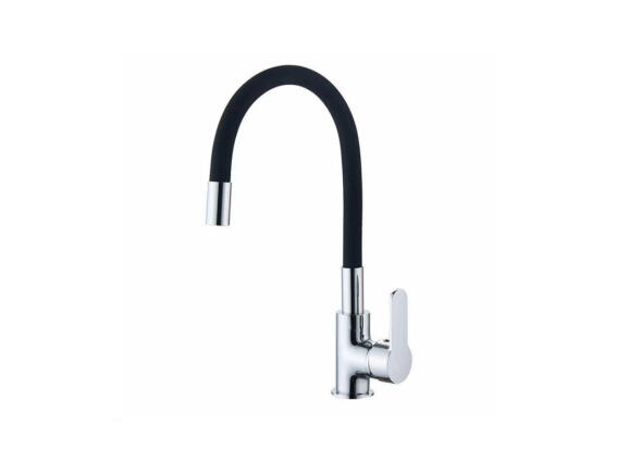 Μπαταρία Κουζίνας με Εύκαμπτο Σωλήνα, σε Μαύρο χρώμα, 5.5x23.9x43.4 cm