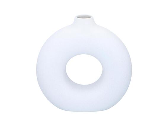 Arti Casa Διακοσμητικό Βάζο από Πορσελάνη, με Οβάλ Σχέδιο σε Λευκό Χρώμα, 10.5x31cm, 24398