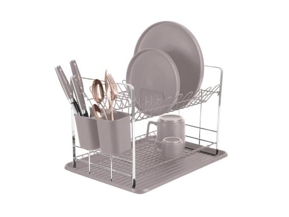 Berlinger Haus Διπλή Πιατοθήκη Στεγνωτήριο με Δίσκο Αποστράγγισης, Taupe Collection BH-8596N