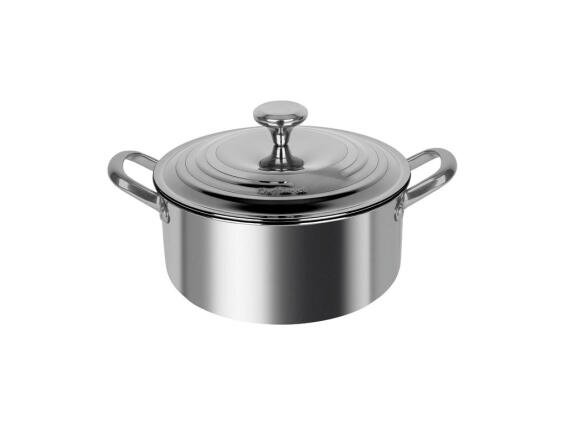 Cheffinger Κατσαρόλα από Ανοξείδωτο Ατσάλι 6L, Αντικολλητική, με Καπάκι, 28 cm, CF-3PLYNC28