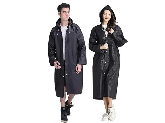 Verk Group Αδιάβροχο Poncho με Κορδόνι, Κουκούλα Και Τσέπη Από Eva, Σε Μαύρο Χρώμα, 68x120 cm
