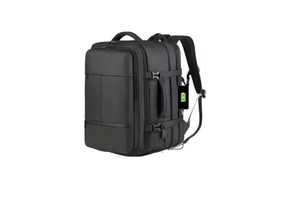 Aria Trade Σακίδιο Πλάτης Ταξιδιού για Laptop με Επέκταση Χωρητικότητας σε Μαύρο Χρώμα