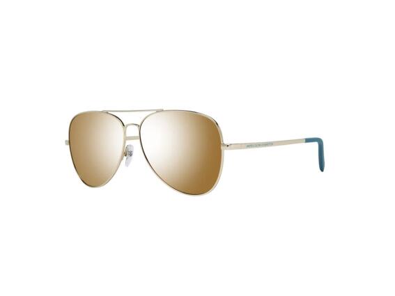 Benetton Unisex Γυαλιά Ηλίου Aviator με Μεταλλικό Χρυσό Σκελετό, BE7011 400 59 Shiny Gold
