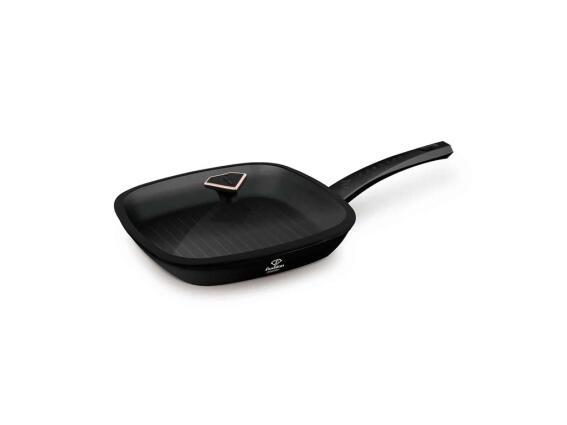 Fashion TV by Berlinger Haus Τηγάνι Γκριλιέρα με Καπάκι 28 cm, Black Rose FTV-0034