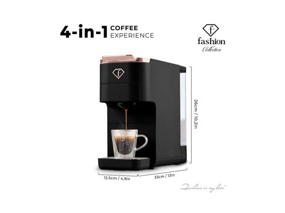 Fashion TV by Berlinger Haus Καφετιέρα Espresso 4 σε 1 20 Bar 1545W, Black Rose FTV-0157