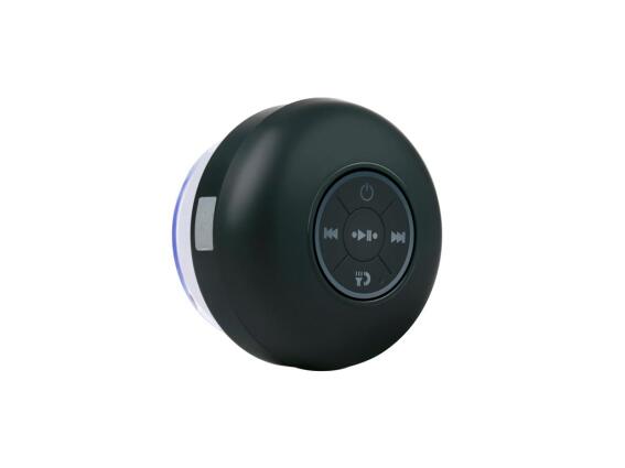 Αδιάβροχο Bluetooth Ηχείο 3W με LED Φωτισμό IPX4 σε Μαύρο Χρώμα, 8x8x5 cm