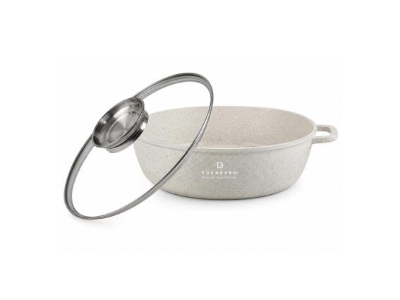 Edenberg Κατσαρόλα Σωτέζα 28cm 4.1L με Μαρμάρινη Αντικολλητική Επίστρωση και Γυάλινο Καπάκι, EB-3969