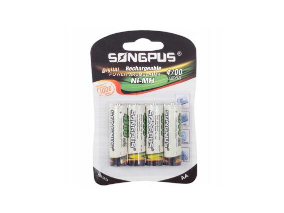 Songpus Σετ Επαναφορτιζόμενες Μπαταρίες AA (R6) 4700mAh 4 Τεμαχίων