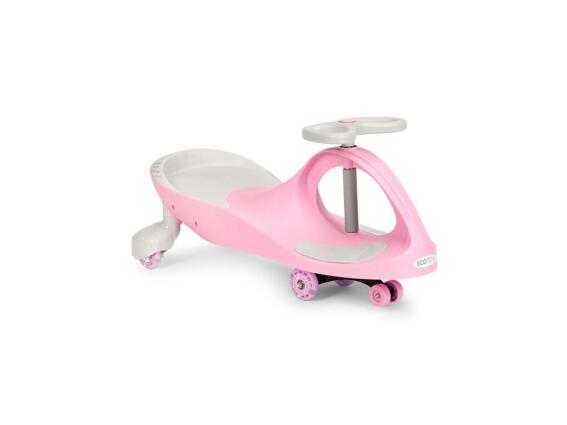 Ecotoys Swing Car Παιδικό Τρίκυκλο Αυτοκινητάκι Με Τιμόνι Και Τροχούς LED Ροζ, YM-SW-1 PINK