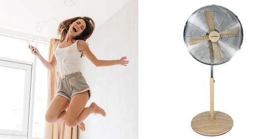 Gruppe Ανεμιστήρας Δαπέδου ZF1616 Inox-Ξύλο