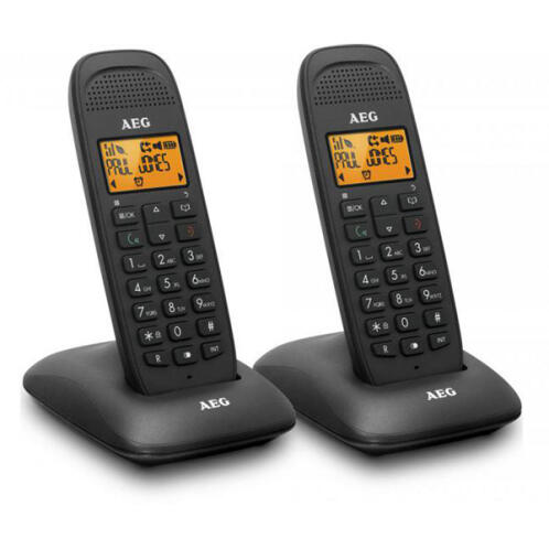 AEG AΣΥΡΜΑΤΟ ΤΗΛΕΦΩΝΟ VOXTEL D135 TWIN ΜΕ ΤΗΛΕΦΩΝΗΤΗ AEG ΜΑΥΡΟ