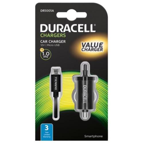 Φορτιστής Αυτοκινήτου Duracell Micro USB 1.0A Μαύρο