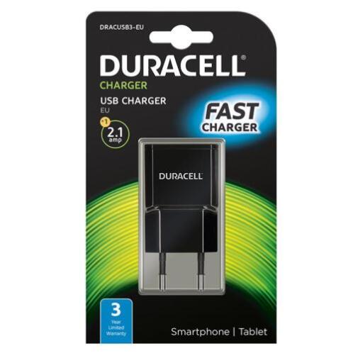 Φορτιστής Ταξιδίου Duracell με Έξοδο USB 2.1A Μαύρο