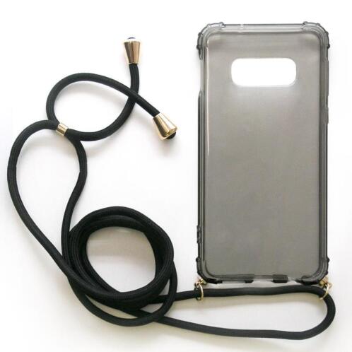 TPU Crossbody inos Samsung G970F Galaxy S10e Shock Proof Smoke with Black Strap